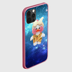 Чехол для iPhone 12 Pro Max Lalafanfan Duck в космосе, цвет: 3D-малиновый — фото 2