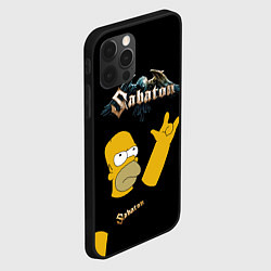 Чехол для iPhone 12 Pro Max Sabaton Гомер Симпсон рокер, цвет: 3D-черный — фото 2