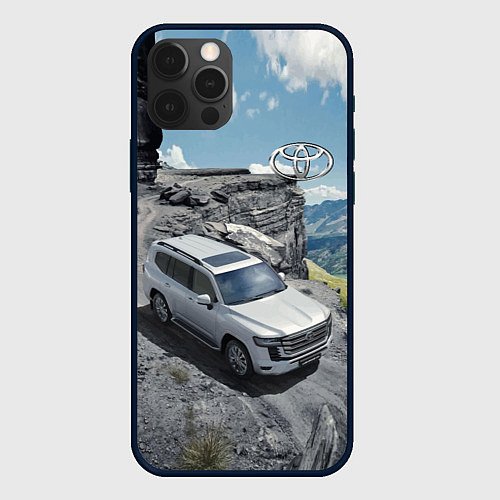Чехол iPhone 12 Pro Max Toyota Land Cruiser 300 Горная дорога / 3D-Черный – фото 1
