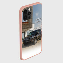 Чехол для iPhone 12 Pro Max Тoyota Land Cruiser Prado у горного коттеджа Mount, цвет: 3D-светло-розовый — фото 2