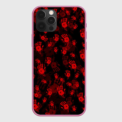 Чехол iPhone 12 Pro Max Кровавые отпечатки DEATH STRANDING / 3D-Малиновый – фото 1