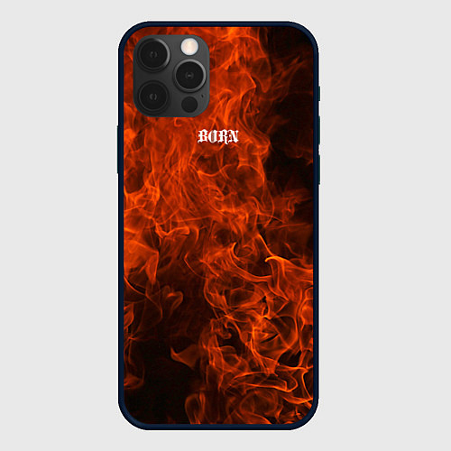 Чехол iPhone 12 Pro Max New York, дизайн в готическом стииле с огнем и анг / 3D-Черный – фото 1