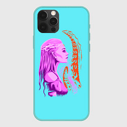 Чехол для iPhone 12 Pro Max GIRL AND OCTOPUS TENTACLES, цвет: 3D-мятный