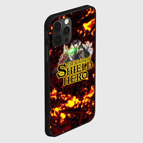 Чехол iPhone 12 Pro Max The Rising of the Shield Hero персонажи на фоне че / 3D-Черный – фото 2