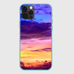 Чехол для iPhone 12 Pro Max Небо на закате, цвет: 3D-мятный