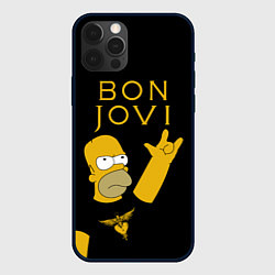 Чехол для iPhone 12 Pro Max Bon Jovi Гомер Симпсон Рокер, цвет: 3D-черный