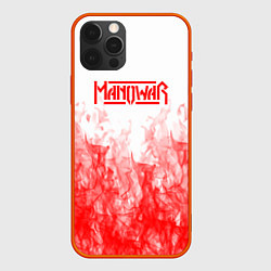 Чехол для iPhone 12 Pro Max Manowar пламя, цвет: 3D-красный