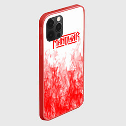 Чехол для iPhone 12 Pro Max Manowar пламя, цвет: 3D-красный — фото 2