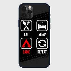 Чехол для iPhone 12 Pro Max Eat, Sleep, Apex Legends, Repeat, цвет: 3D-черный