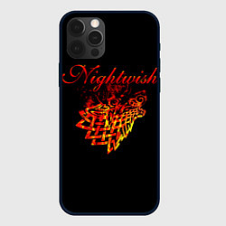 Чехол для iPhone 12 Pro Max Nightwish кельтский волк с горящей головой, цвет: 3D-черный