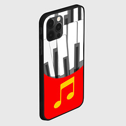 Чехол для iPhone 12 Pro Max Клавиши фортепиано как картошка фри, цвет: 3D-черный — фото 2
