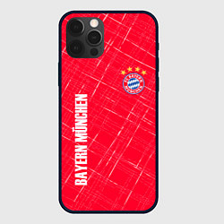 Чехол для iPhone 12 Pro Max Bayern munchen Абстрактно выцарапанный фон, цвет: 3D-черный