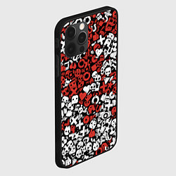 Чехол для iPhone 12 Pro Max Красно-белые знаки LDR, цвет: 3D-черный — фото 2