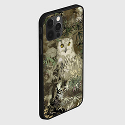 Чехол для iPhone 12 Pro Max Сова на абстрактном коричневом фоне, цвет: 3D-черный — фото 2