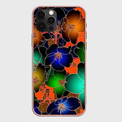 Чехол для iPhone 12 Pro Max Vanguard floral pattern Summer night Fashion trend, цвет: 3D-светло-розовый