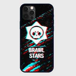 Чехол для iPhone 12 Pro Max Brawl Stars в стиле Glitch Баги Графики на темном, цвет: 3D-черный