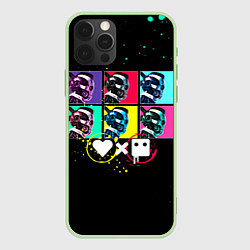 Чехол для iPhone 12 Pro Max Pop robots art, цвет: 3D-салатовый