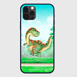 Чехол для iPhone 12 Pro Max Маленький Динозаврик, цвет: 3D-черный