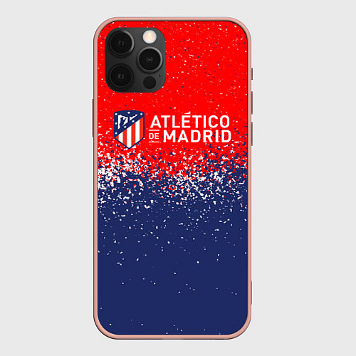 Чехол iPhone 12 Pro Max Atletico madrid атлетико мадрид брызги красок / 3D-Светло-розовый – фото 1