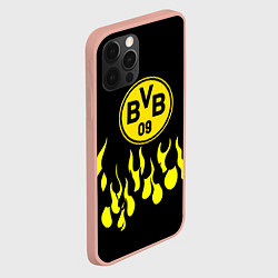 Чехол для iPhone 12 Pro Max Borussia пламя, цвет: 3D-светло-розовый — фото 2