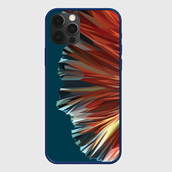 Чехол для iPhone 12 Pro Max Полигональные линии, цвет: 3D-тёмно-синий