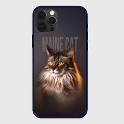 Чехол для iPhone 12 Pro Max Maine cat, цвет: 3D-черный