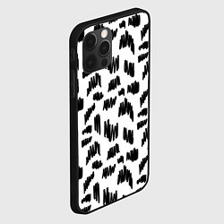 Чехол для iPhone 12 Pro Max Узор штрихи, цвет: 3D-черный — фото 2