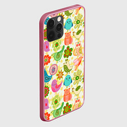 Чехол для iPhone 12 Pro Max COLORFUL BIRDS, цвет: 3D-малиновый — фото 2