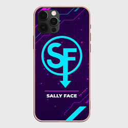 Чехол для iPhone 12 Pro Max Символ Sally Face в неоновых цветах на темном фоне, цвет: 3D-светло-розовый