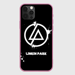 Чехол для iPhone 12 Pro Max Linkin Park логотип краской, цвет: 3D-малиновый