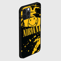 Чехол для iPhone 12 Pro Max NIRVANA логотип и краска, цвет: 3D-черный — фото 2