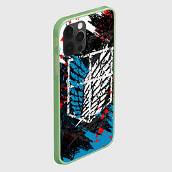 Чехол для iPhone 12 Pro Max АТАКА ТИТАНОВ ATTACK ON TITAN БРЫЗГИ, цвет: 3D-салатовый — фото 2