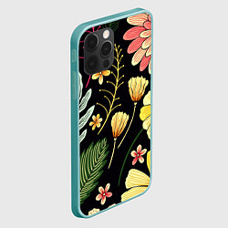 Чехол для iPhone 12 Pro Max Яркие цветы на фоне тёмной летней ночи!, цвет: 3D-мятный — фото 2