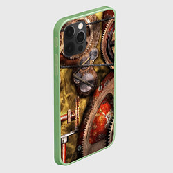 Чехол для iPhone 12 Pro Max Механистическая композиция из шестерёнок и цепей С, цвет: 3D-салатовый — фото 2