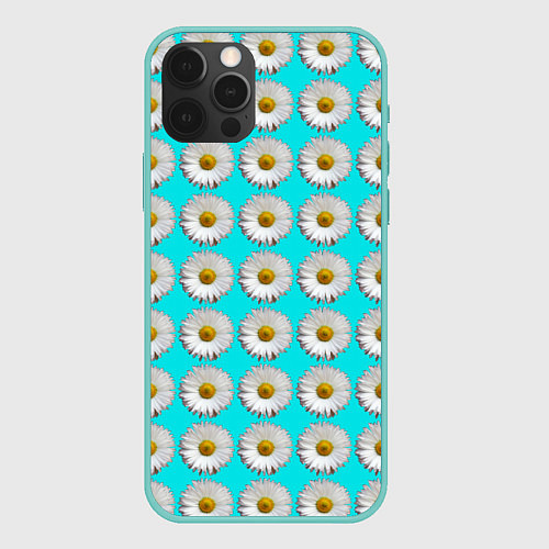 Чехол iPhone 12 Pro Max CHAMOMILE FLOWERS / 3D-Мятный – фото 1