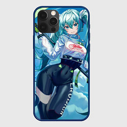 Чехол для iPhone 12 Pro Max Miku Hatsune racing suit, цвет: 3D-тёмно-синий