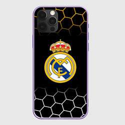 Чехол для iPhone 12 Pro Max Real madrid соты, цвет: 3D-сиреневый