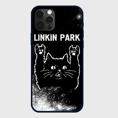 Чехол iPhone 12 Pro Max Группа Linkin Park и Рок Кот / 3D-Черный – фото 1