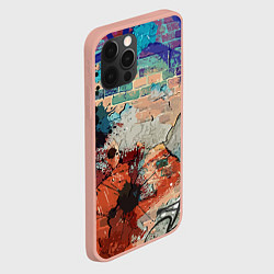 Чехол для iPhone 12 Pro Max Кирпичная стена Граффити, цвет: 3D-светло-розовый — фото 2