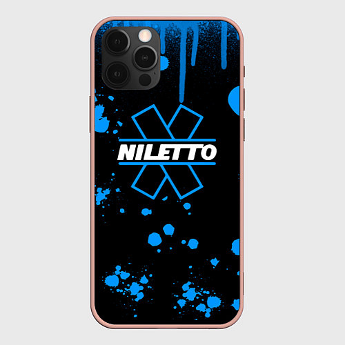 Чехол iPhone 12 Pro Max Нилето niletto потёки и капли краски / 3D-Светло-розовый – фото 1