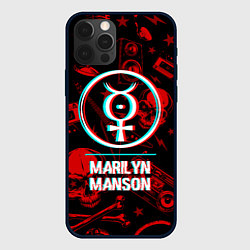 Чехол для iPhone 12 Pro Max Marilyn Manson Rock Glitch, цвет: 3D-черный