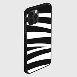 Чехол для iPhone 12 Pro Max Зебра чёрные и белые полосы, цвет: 3D-черный — фото 2