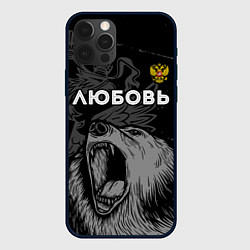 Чехол для iPhone 12 Pro Max Любовь Россия Медведь, цвет: 3D-черный