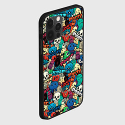 Чехол для iPhone 12 Pro Max Граффити черепа и рожицы, цвет: 3D-черный — фото 2