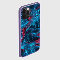 Чехол для iPhone 12 Pro Max Неоновые куски льда - Голубой и красный, цвет: 3D-серый — фото 2