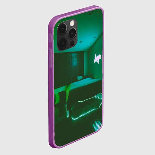 Чехол iPhone 12 Pro Max Неоновая спальня - Зелёный / 3D-Сиреневый – фото 2