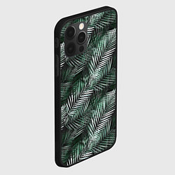 Чехол для iPhone 12 Pro Max Листья пальмы на черном, цвет: 3D-черный — фото 2