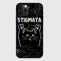 Чехол для iPhone 12 Pro Max Группа Stigmata и Рок Кот, цвет: 3D-черный