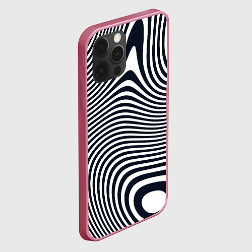 Чехол iPhone 12 Pro Max Гипнотические волны / 3D-Малиновый – фото 2