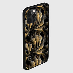 Чехол для iPhone 12 Pro Max Золотистые абстрактные узоры, цвет: 3D-черный — фото 2